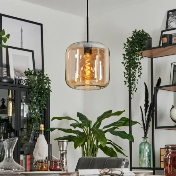 hofstein Suspension Verre 25cm Lauden Ambre, 1 lumière* Lampes En Verre