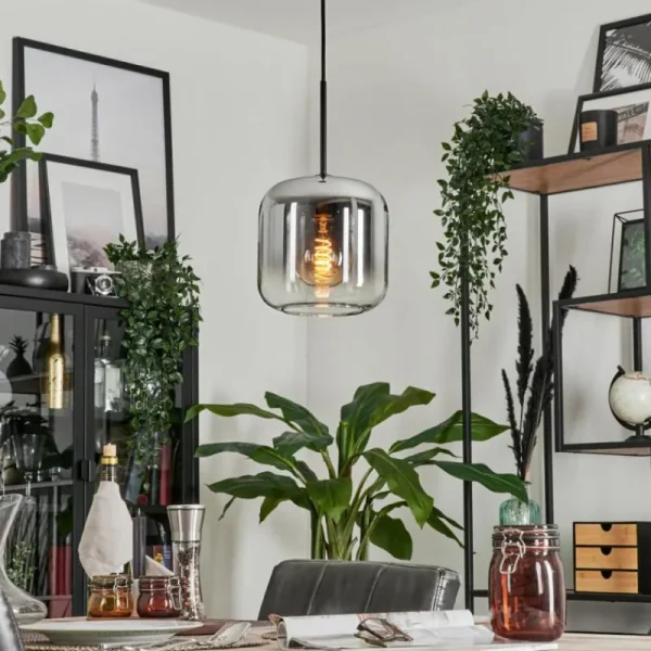hofstein Suspension Verre 20cm Lauden Clair, Fumé, 1 lumière* Lampes Modernes