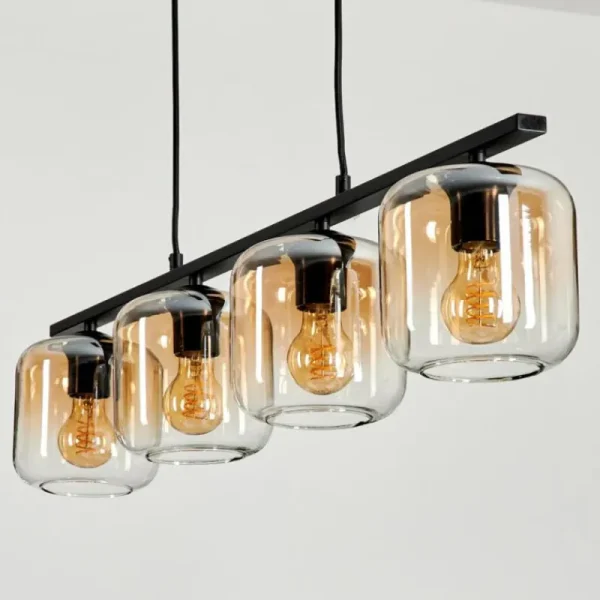 hofstein Suspension Verre 15cm Lauden Clair, 4 lumières* Lampes En Verre