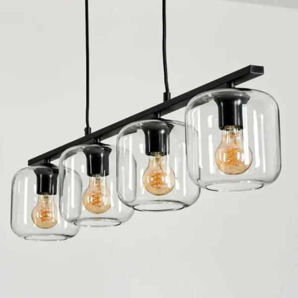 hofstein Suspension Verre 15cm Lauden Clair, 4 lumières* Lampes En Verre