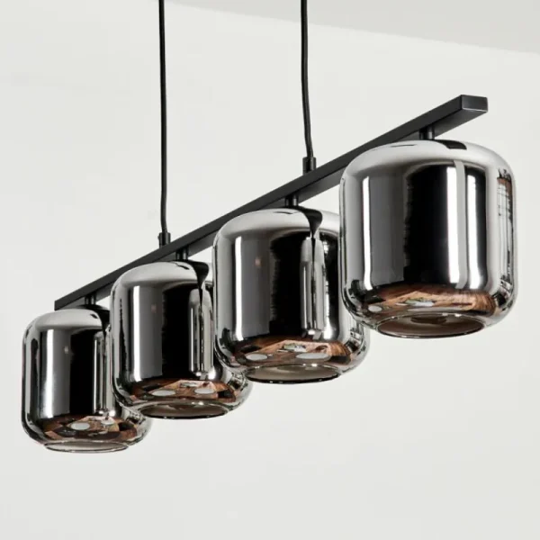 hofstein Suspension Verre 15cm Lauden Fumé, 4 lumières* Lampes Modernes