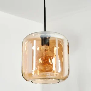 hofstein Suspension Verre 25cm Lauden Ambre, 1 lumière* Lampes En Verre