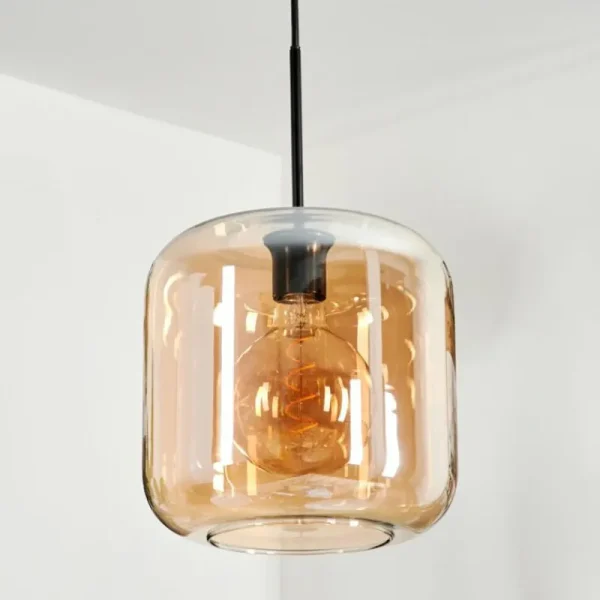 hofstein Suspension Verre 25cm Lauden Ambre, 1 lumière* Lampes En Verre