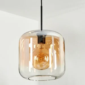 hofstein Suspension Verre 25cm Lauden Ambre, Clair, 1 lumière* Lampes En Verre