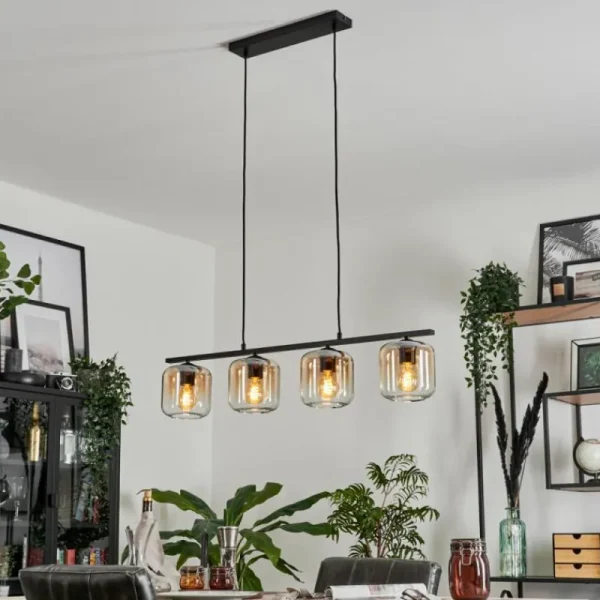 hofstein Suspension Verre 15cm Lauden Clair, 4 lumières* Lampes En Verre