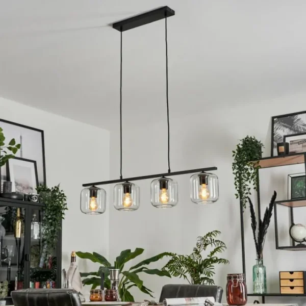 hofstein Suspension Verre 15cm Lauden Clair, 4 lumières* Lampes En Verre