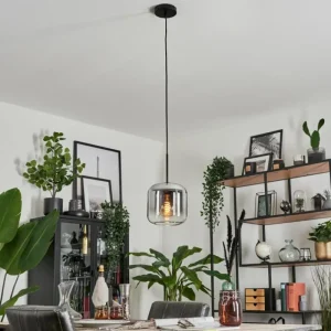 hofstein Suspension Verre 20cm Lauden Clair, Fumé, 1 lumière* Lampes Modernes