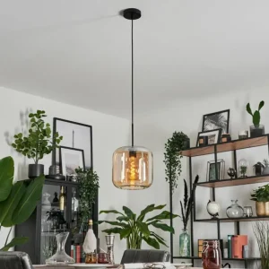hofstein Suspension Verre 25cm Lauden Ambre, 1 lumière* Lampes En Verre