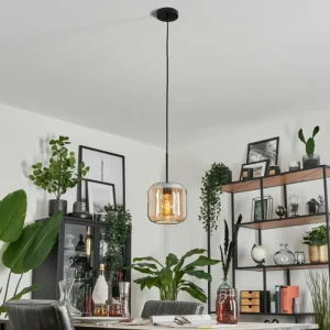 hofstein Suspension Verre 20cm Lauden Ambre, 1 lumière* Lampes En Verre