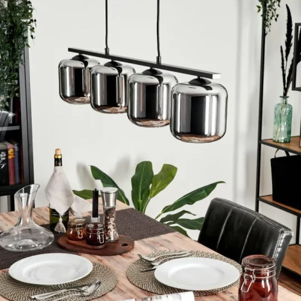 hofstein Suspension Verre 15cm Lauden Fumé, 4 lumières* Lampes Modernes