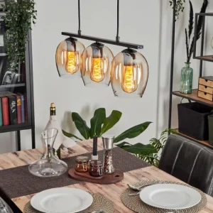 hofstein Suspension Verre 15cm Vevino Clair, 3 lumières* Lampes En Verre