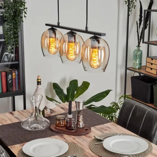 hofstein Suspension Verre 15cm Vevino Clair, 3 lumières* Lampes En Verre