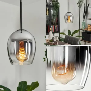 hofstein Suspension Verre 15cm Vevino Clair, Fumé, 1 lumière* Lampes Modernes