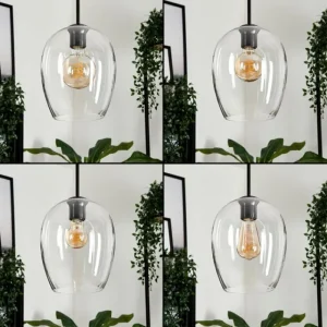 hofstein Suspension Verre 20cm Vevino Clair, 1 lumière* Lampes En Verre