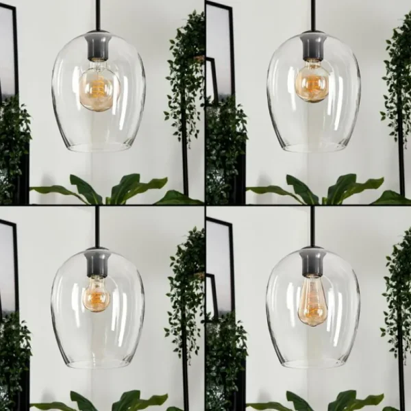 hofstein Suspension Verre 20cm Vevino Clair, 1 lumière* Lampes En Verre