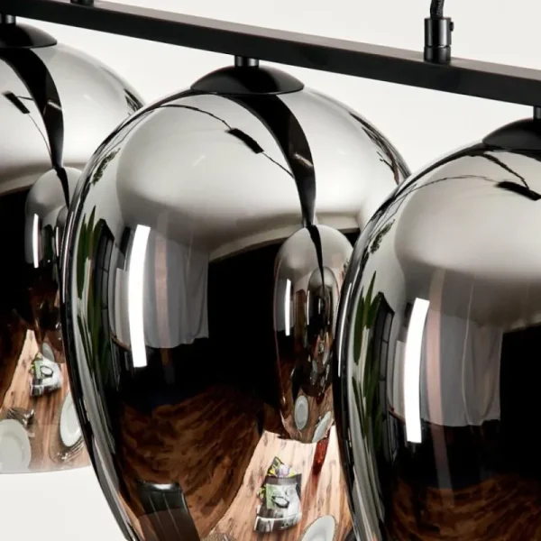 hofstein Suspension Verre 20cm Vevino Chrome, Fumé, 3 lumières* Lampes Modernes