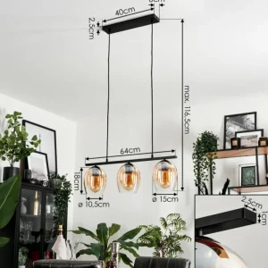 hofstein Suspension Verre 15cm Vevino Clair, 3 lumières* Lampes En Verre