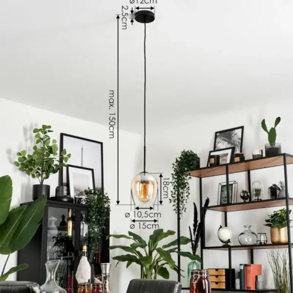 hofstein Suspension Verre 15cm Vevino Clair, 1 lumière* Lampes En Verre