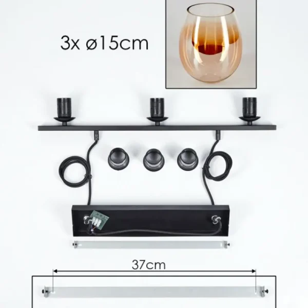 hofstein Suspension Verre 15cm Vevino Clair, 3 lumières* Lampes En Verre