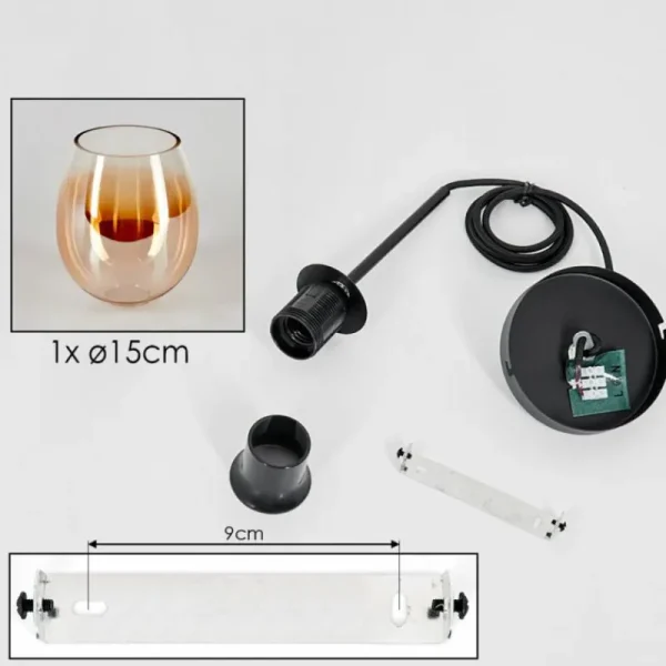 hofstein Suspension Verre 15cm Vevino Clair, 1 lumière* Lampes En Verre