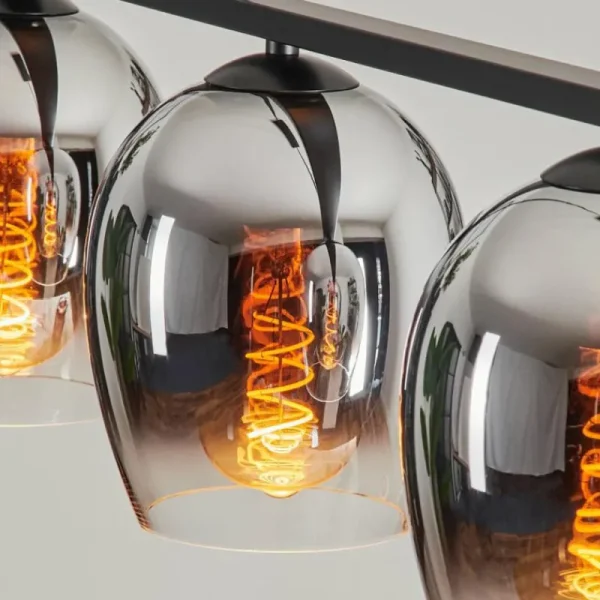 hofstein Suspension Verre 15cm Vevino Chrome, Clair, Fumé, 4 lumières* Lampes Modernes