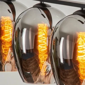 hofstein Suspension Verre 20cm Vevino Chrome, Fumé, 4 lumières* Lampes Modernes