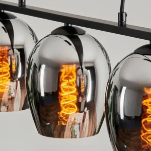hofstein Suspension Verre 15cm Vevino Chrome, Fumé, 3 lumières* Lampes Modernes