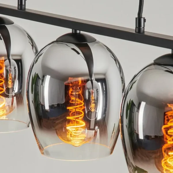 hofstein Suspension Verre 15cm Vevino Chrome, Clair, Fumé, 3 lumières* Lampes Modernes