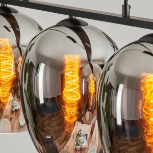hofstein Suspension Verre 20cm Vevino Chrome, Fumé, 3 lumières* Lampes Modernes