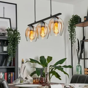 hofstein Suspension Verre 15cm Vevino Clair, 3 lumières* Lampes En Verre