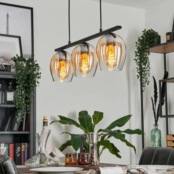 hofstein Suspension Verre 15cm Vevino Clair, 3 lumières* Lampes En Verre