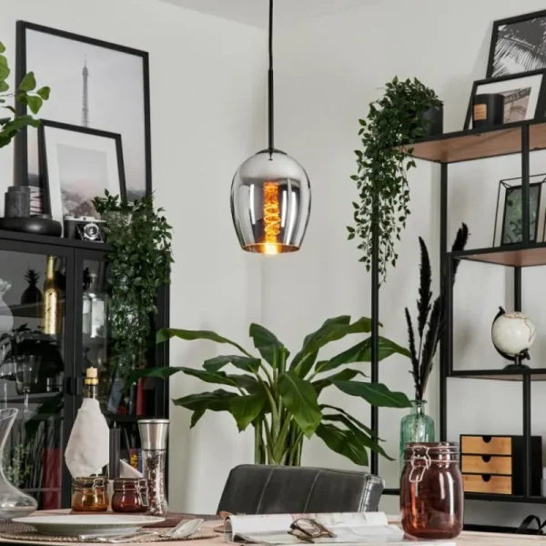 hofstein Suspension Verre 15cm Vevino Fumé, 1 lumière* Lampes Modernes