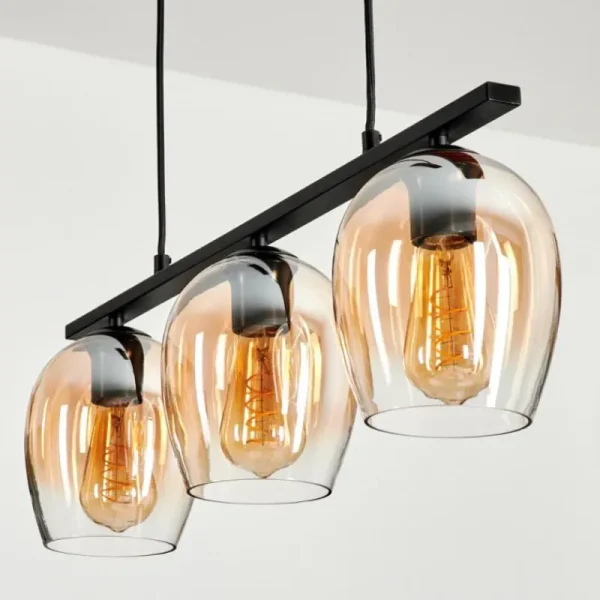 hofstein Suspension Verre 15cm Vevino Clair, 3 lumières* Lampes En Verre