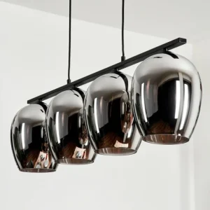 hofstein Suspension Verre 20cm Vevino Chrome, Fumé, 4 lumières* Lampes Modernes