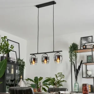 hofstein Suspension Verre 15cm Vevino Chrome, Clair, Fumé, 3 lumières* Lampes Modernes
