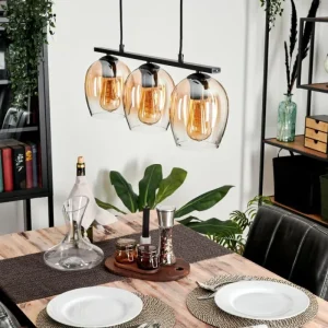 hofstein Suspension Verre 15cm Vevino Clair, 3 lumières* Lampes En Verre