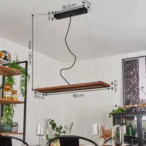 hofstein Suspension Versoix LED Chrome, Noir, 1 lumière* Lampes Modernes