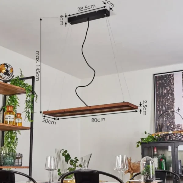 hofstein Suspension Versoix LED Chrome, Noir, 1 lumière* Lampes Modernes