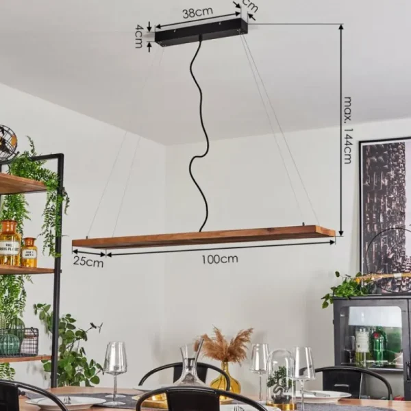 hofstein Suspension Versoix LED Chrome, Noir, 1 lumière* Lampes Modernes