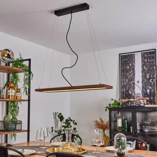 hofstein Suspension Versoix LED Chrome, Noir, 1 lumière* Lampes Modernes