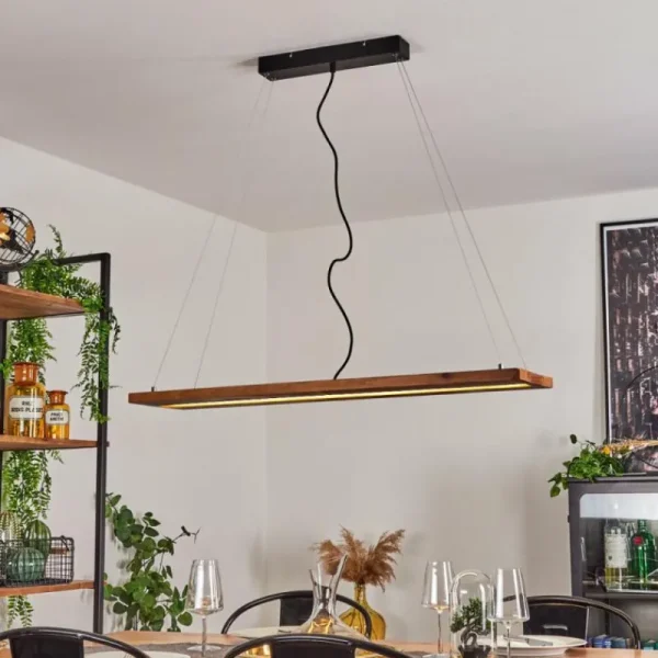 hofstein Suspension Versoix LED Chrome, Noir, 1 lumière* Lampes Modernes