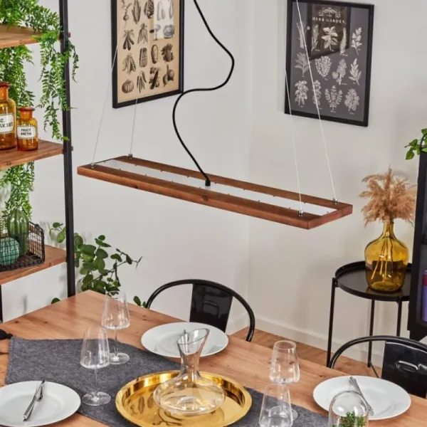 hofstein Suspension Versoix LED Chrome, Noir, 1 lumière* Lampes Modernes