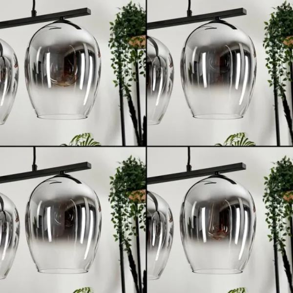 hofstein Suspension Vevino Clair, Fumé, 3 lumières* Lampes Modernes