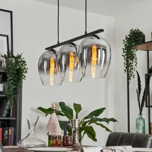 hofstein Suspension Vevino Clair, Fumé, 3 lumières* Lampes Modernes