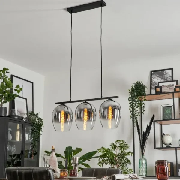 hofstein Suspension Vevino Clair, Fumé, 3 lumières* Lampes Modernes