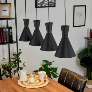 hofstein Suspension Vijes Noir, 4 lumières* Lampes Modernes