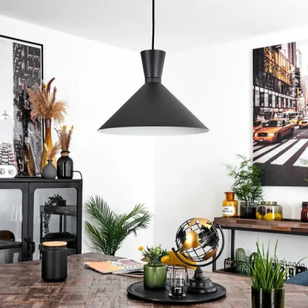 hofstein Suspension Vijes Noir, 1 lumière* Lampes Modernes