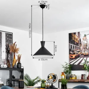 hofstein Suspension Vijes Noir, 1 lumière* Lampes Modernes
