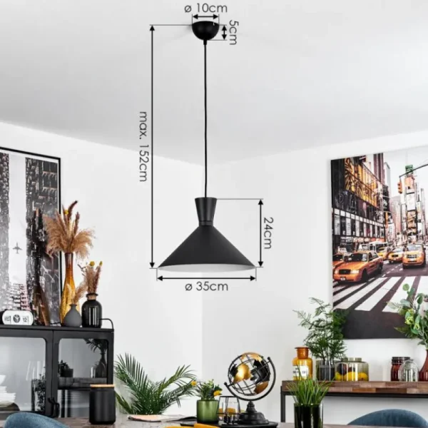 hofstein Suspension Vijes Noir, 1 lumière* Lampes Modernes