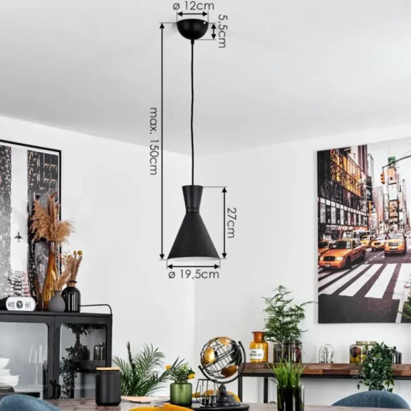 hofstein Suspension Vijes Noir, 1 lumière* Lampes Modernes